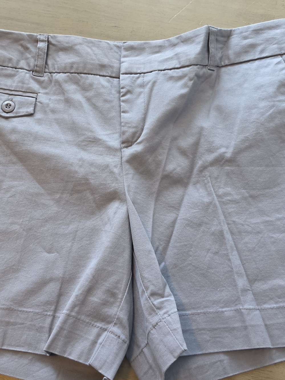 Bay Studio Light Gray Flat-Front Cotton-Blend Shorts